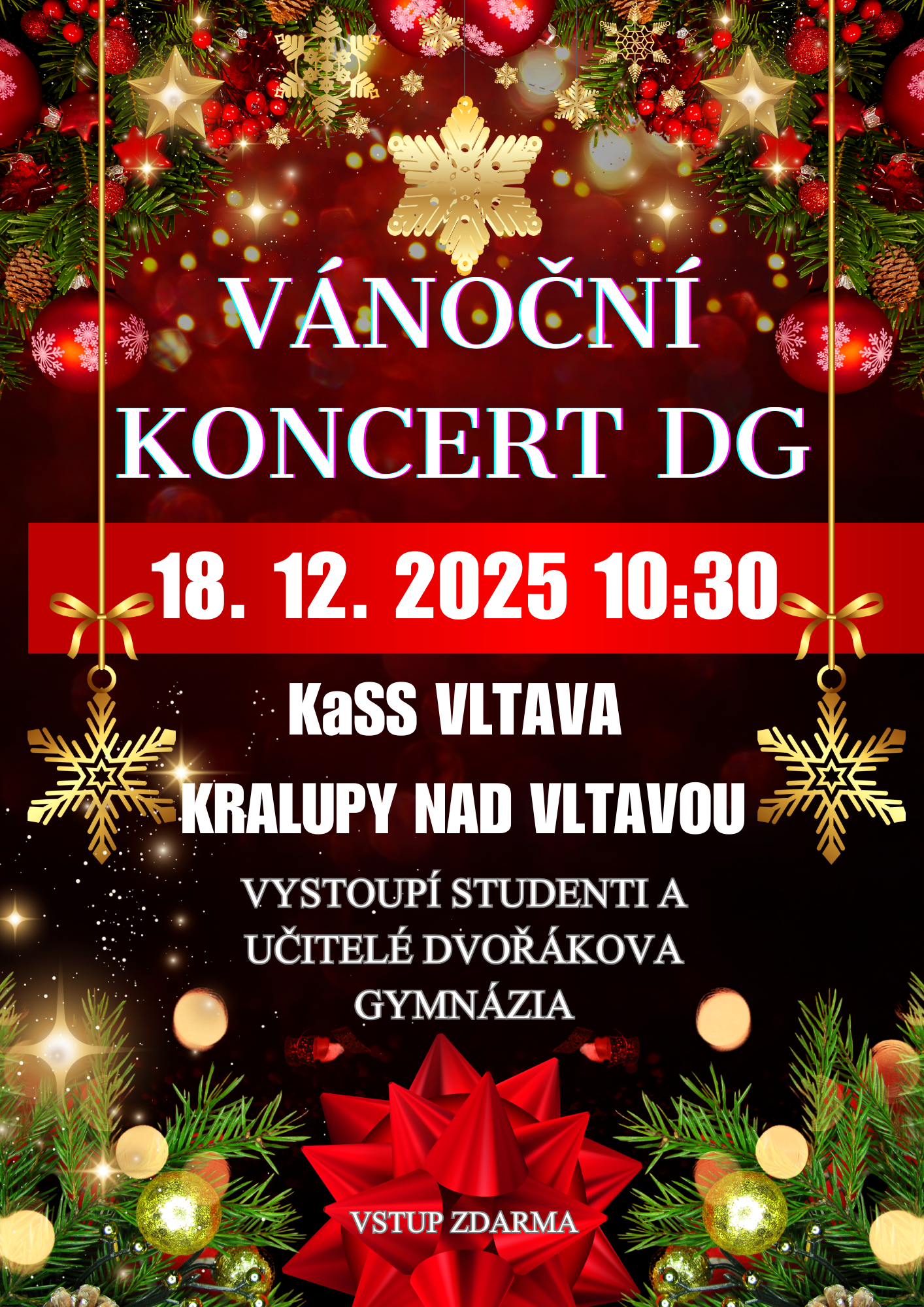 Vánoční koncert DG - čtvrtek 18. 12. 2025 od 10:30