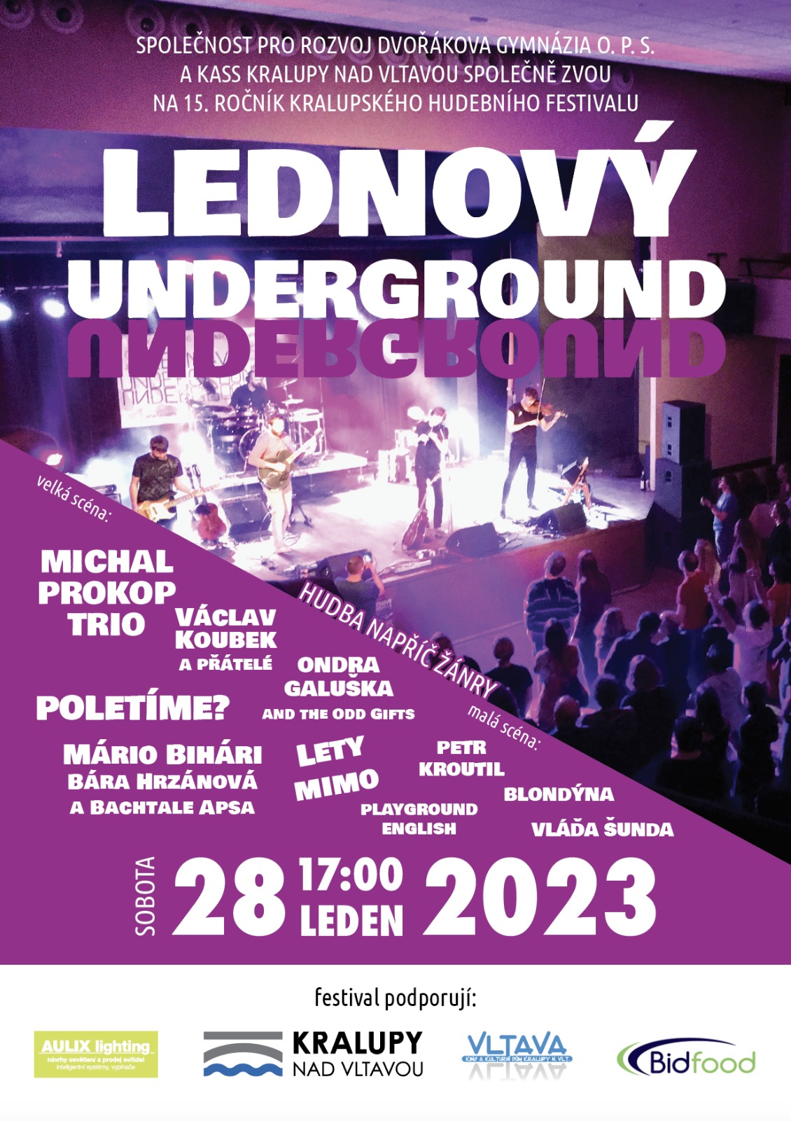 Benefiční hudební festival na podporu rozvoje Dvořákova gymnázia