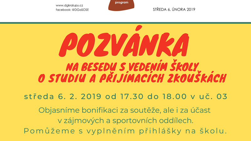Informace k DOD a Zkouškám nanečisto 6.2.2019