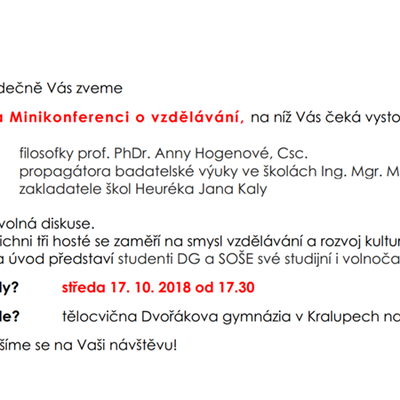 Pozvánka na třídní schůzky
